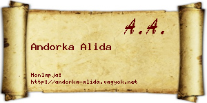 Andorka Alida névjegykártya